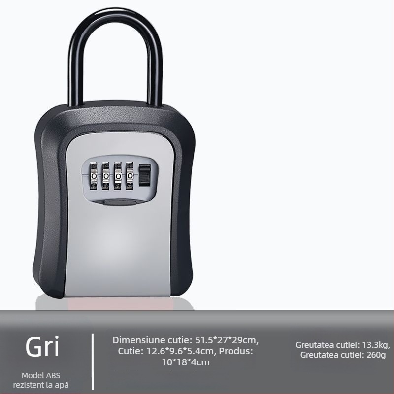 Cutie de chei cu parolă, montată pe perete, cu vizor de ușă | SHASHENG aliaj de aluminiu, anti-furt