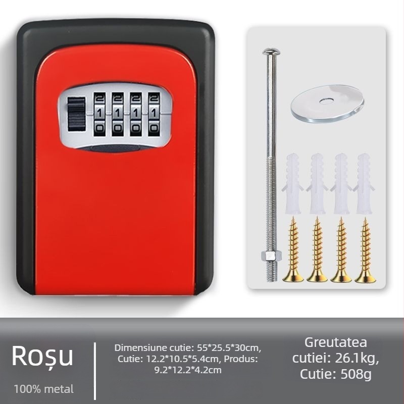 Cutie de chei cu parolă, montată pe perete, cu vizor de ușă | SHASHENG aliaj de aluminiu, anti-furt