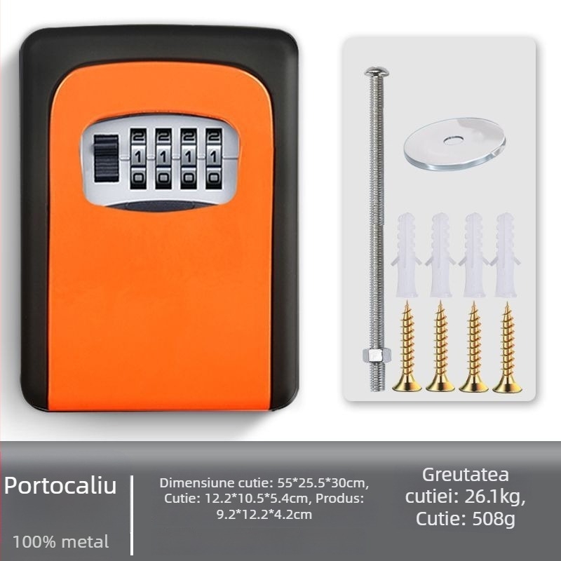 Cutie de chei cu parolă, montată pe perete, cu vizor de ușă | SHASHENG aliaj de aluminiu, anti-furt