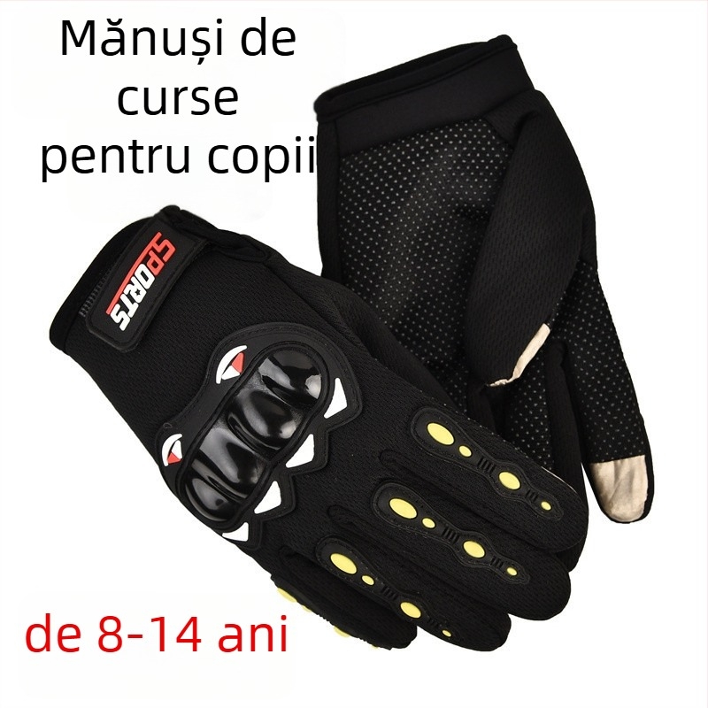 Mănuși tactice pentru copii, pentru bicicletă, cu degete întregi, acril pentru căldură, 8–14 ani