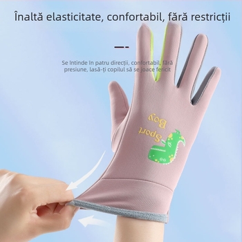 Mănuși de iarnă pentru copii – poliester, anti-alunecare, design cu degete, pentru vârste 3–13 (Poliester; Anti-alunecare; Design cu degete; Iarnă; 3–13 ani)
