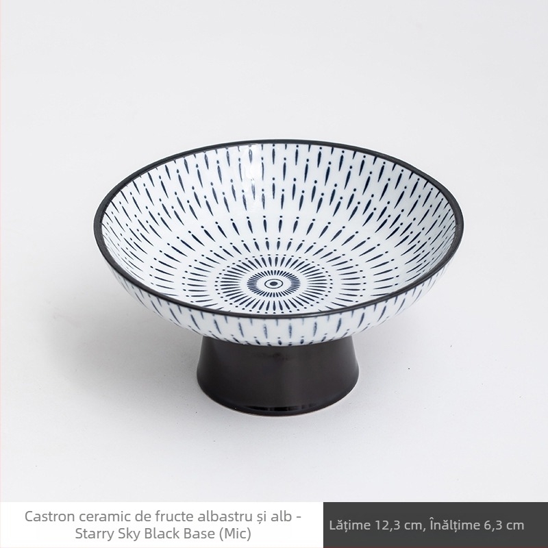 Farfurie de fructe din porțelan, cu picioare, stil retro, calitate primă clasă