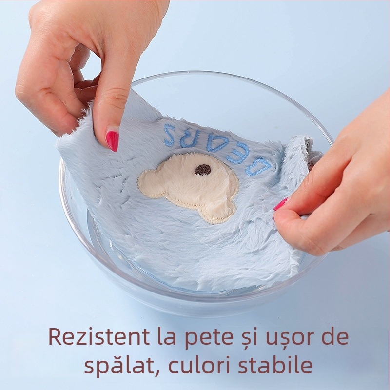 Manșete lungi din pluș pentru protecția hainelor, anti-murdărire, poliester, imprimeu desen animat, stil proaspăt
