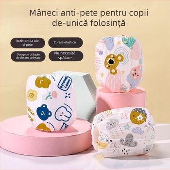 Manșete pentru copii de unică folosință – țesătură nețesută impermeabilă la apă și la ulei, cu membrană respirabilă, imprimeu drăguț, 800 perechi într-o cutie