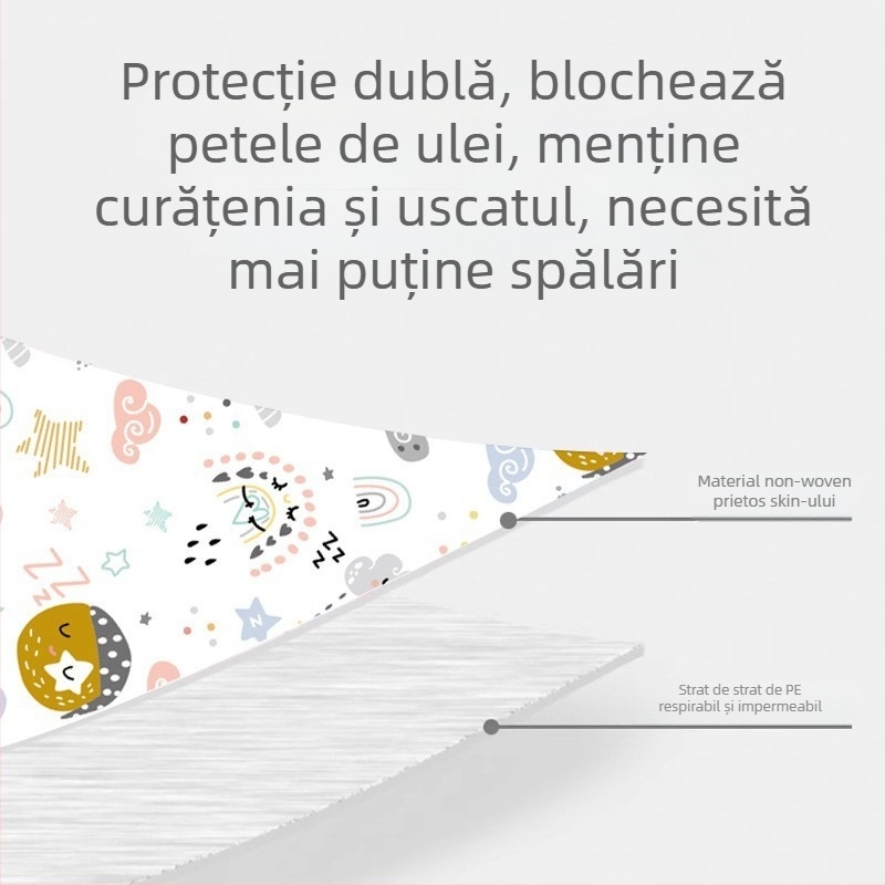 Manșete pentru copii de unică folosință – țesătură nețesută impermeabilă la apă și la ulei, cu membrană respirabilă, imprimeu drăguț, 800 perechi într-o cutie