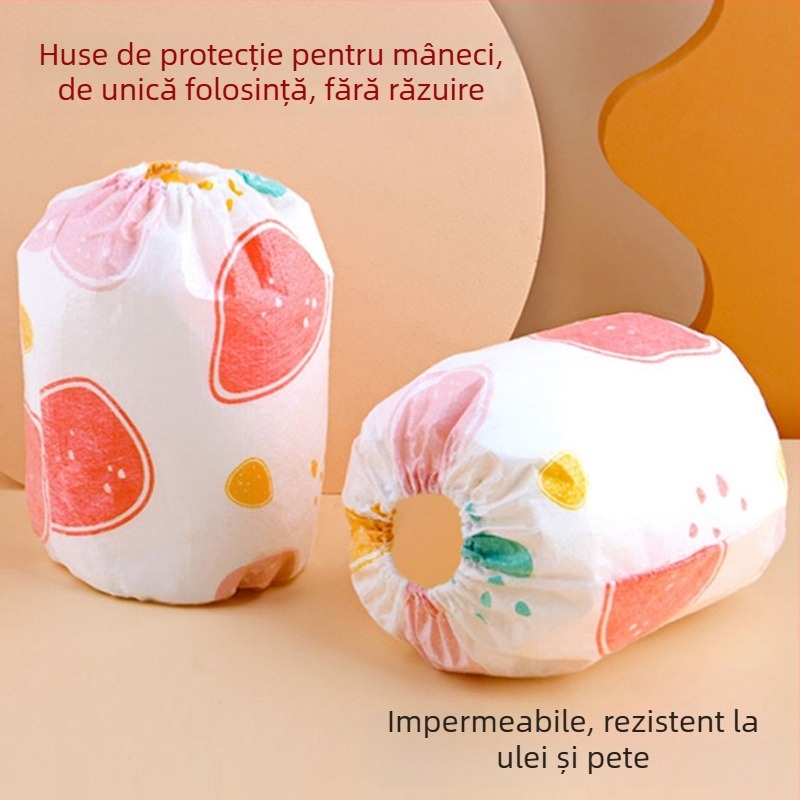 Manșete de unică folosință pentru copii, din material nețesut, anti-murdărire și impermeabile, model desene animate, cu logo tipărit