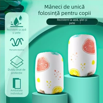 Manșete de unică folosință pentru copii, protecție, material textil, potrivire universală, model solid