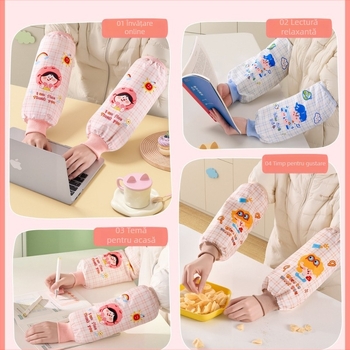 Manșete de protecție cu imprimeu desen animat, material Oxford impermeabil, stil modern minimalist