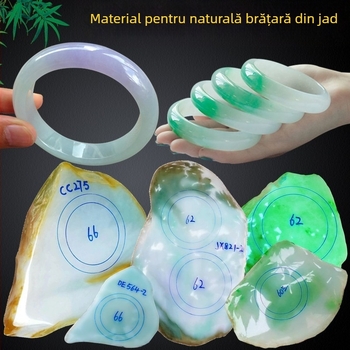 Brățară de jadit cu flori plutitoare, tip de gheață, cerc complet, stil etnic feminin, finisaj lustruit