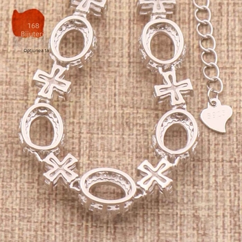 Bază de brățară din argint S925 pentru femei – kit DIY cu forme multiple (constelație, inimă, fruct, frunză, picătură, litere), placare electro, design original