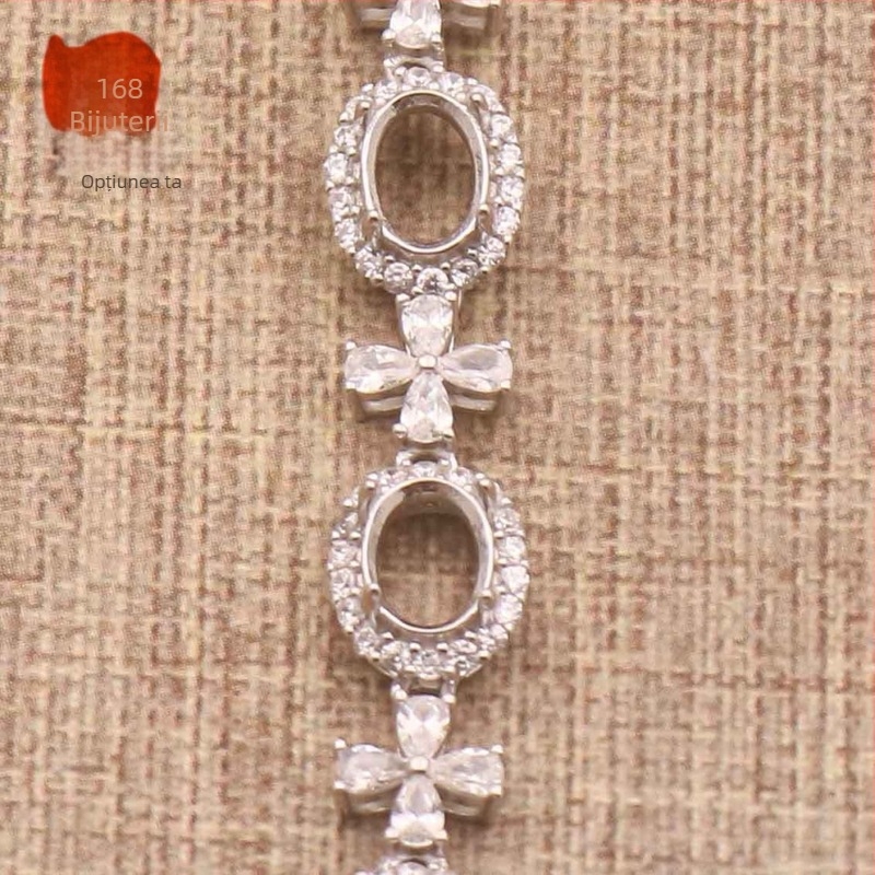 Bază de brățară din argint S925 pentru femei – kit DIY cu forme multiple (constelație, inimă, fruct, frunză, picătură, litere), placare electro, design original