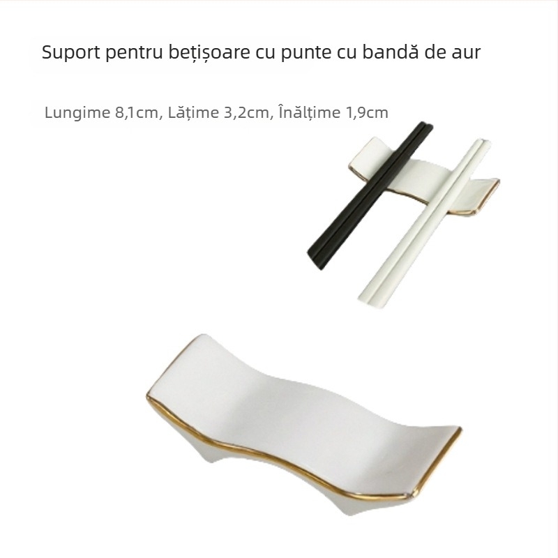 Suport pentru bețișoare și lingură, ceramică, Bone China, dublă funcție, logo personalizabil, lansat în 2020