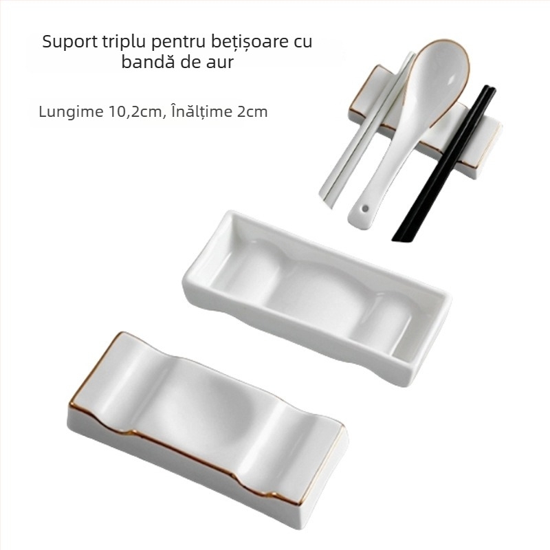 Suport pentru bețișoare și lingură, ceramică, Bone China, dublă funcție, logo personalizabil, lansat în 2020