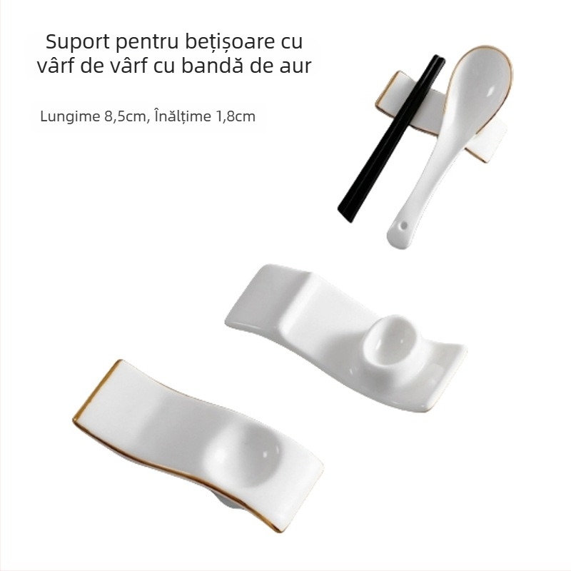 Suport pentru bețișoare și lingură, ceramică, Bone China, dublă funcție, logo personalizabil, lansat în 2020