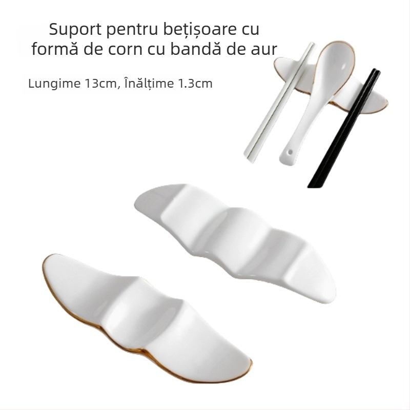 Suport pentru bețișoare și lingură, ceramică, Bone China, dublă funcție, logo personalizabil, lansat în 2020