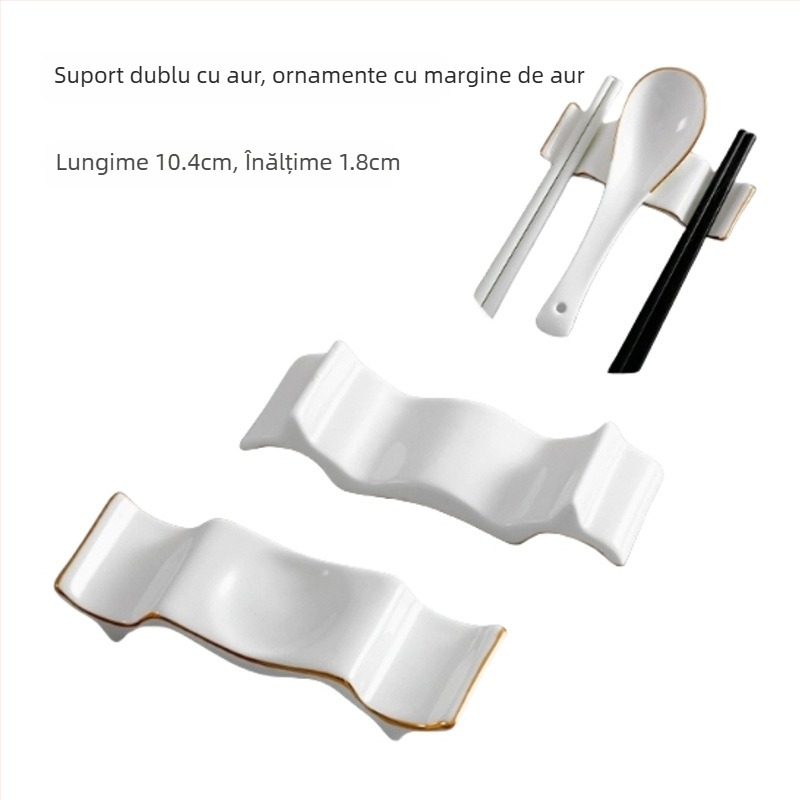 Suport pentru bețișoare și lingură, ceramică, Bone China, dublă funcție, logo personalizabil, lansat în 2020