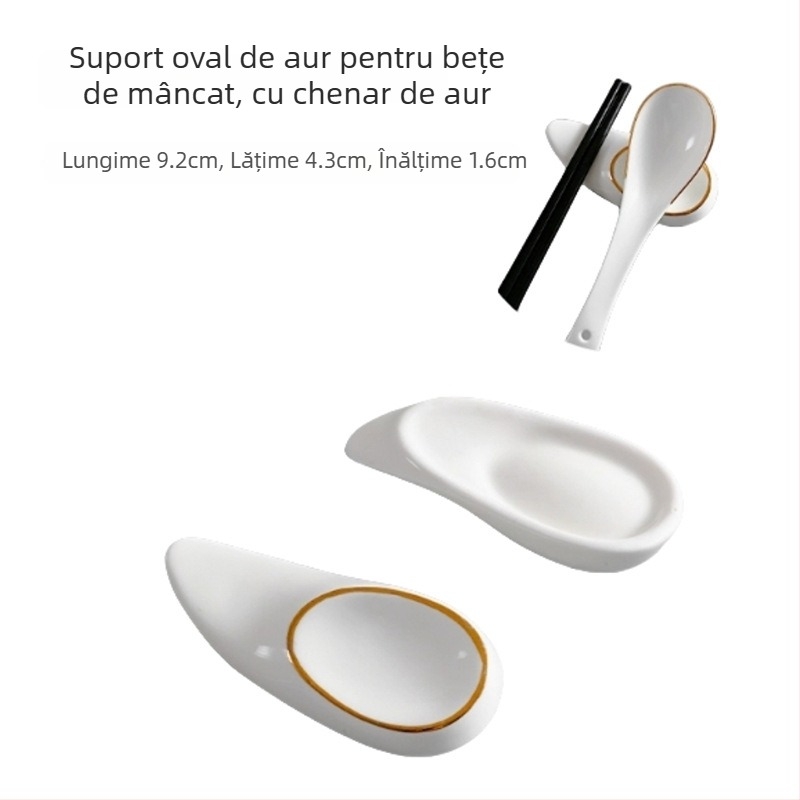 Suport pentru bețișoare și lingură, ceramică, Bone China, dublă funcție, logo personalizabil, lansat în 2020