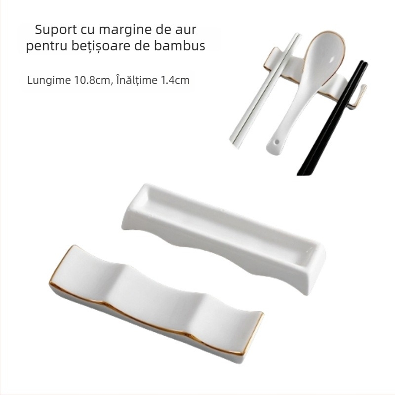 Suport pentru bețișoare și lingură, ceramică, Bone China, dublă funcție, logo personalizabil, lansat în 2020