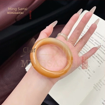 Brățară din jad galben natural, jad cuarzit – stil chinezesc