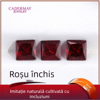 Rubin cultivat, tăietură prințesă, piatră prețioasă liberă, tăietură naturală, ne montată