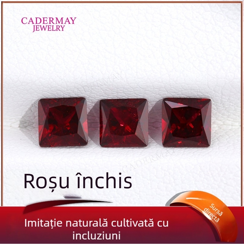 Rubin cultivat, tăietură prințesă, piatră prețioasă liberă, tăietură naturală, ne montată
