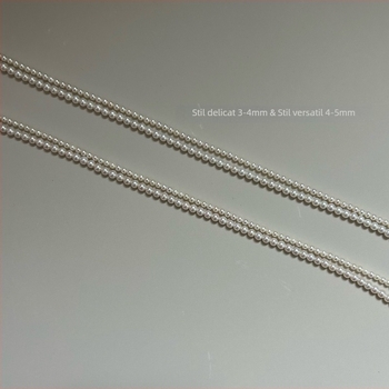 Colier Xuanming Jewelry, Perle de apă dulce, formă cerc perfect, Argint 925, Vara 2025