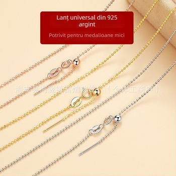 Colier din argint 925, lanț box, reglabil, unisex, stil casual