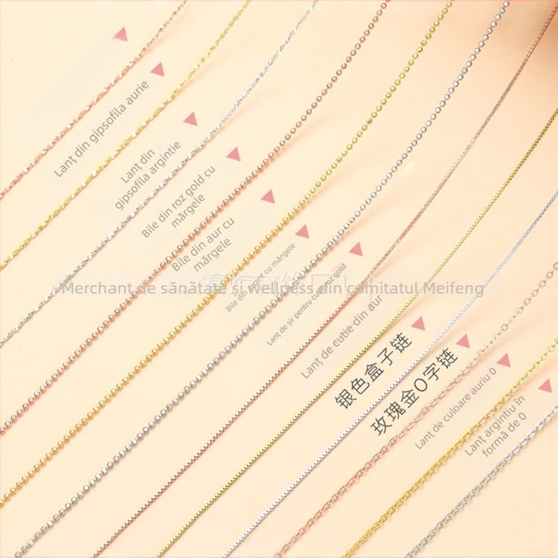 Colier din argint 925, lanț box, reglabil, unisex, stil casual