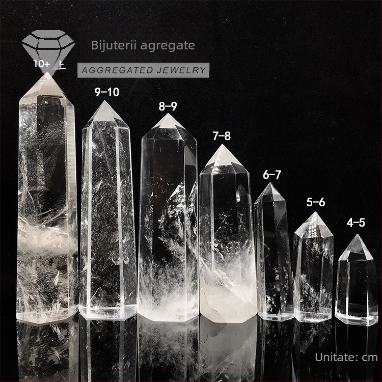 Ornament din cristal, prismă hexagonală, material natural, finisaj șlefuit, 0,03 kg