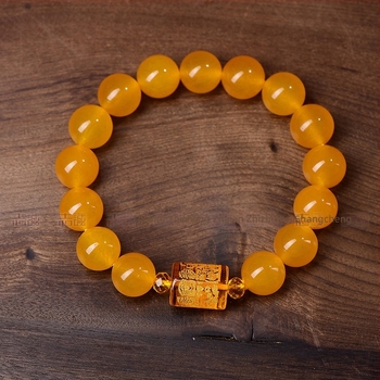 Brățară unisex cu mărgele în formă de Dumnezeu al bogăției, trei fețe, finisaj lucios, stil chinezesc