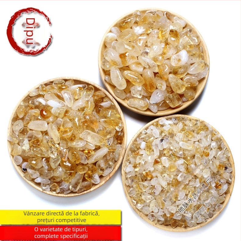 Brățară bijuterii – Citrin natural, pietriș din piatră citrin, Ground Pulse Crystal, finisaj lucios, 100-500 g