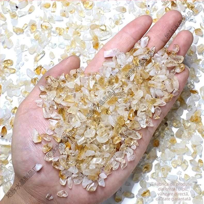 Brățară bijuterii – Citrin natural, pietriș din piatră citrin, Ground Pulse Crystal, finisaj lucios, 100-500 g