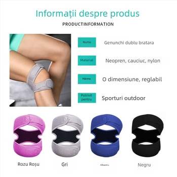 Genunchiere sportive cu curele din silicon pentru patelă, subțiri și respirante din neopren, pentru baschet