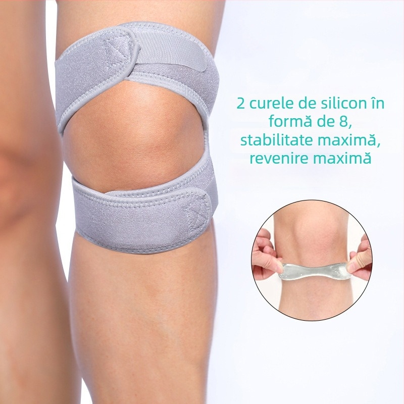 Genunchiere sportive cu curele din silicon pentru patelă, subțiri și respirante din neopren, pentru baschet