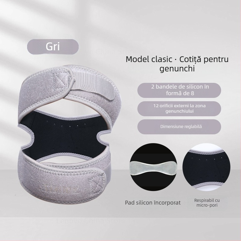 Genunchiere sportive cu curele din silicon pentru patelă, subțiri și respirante din neopren, pentru baschet