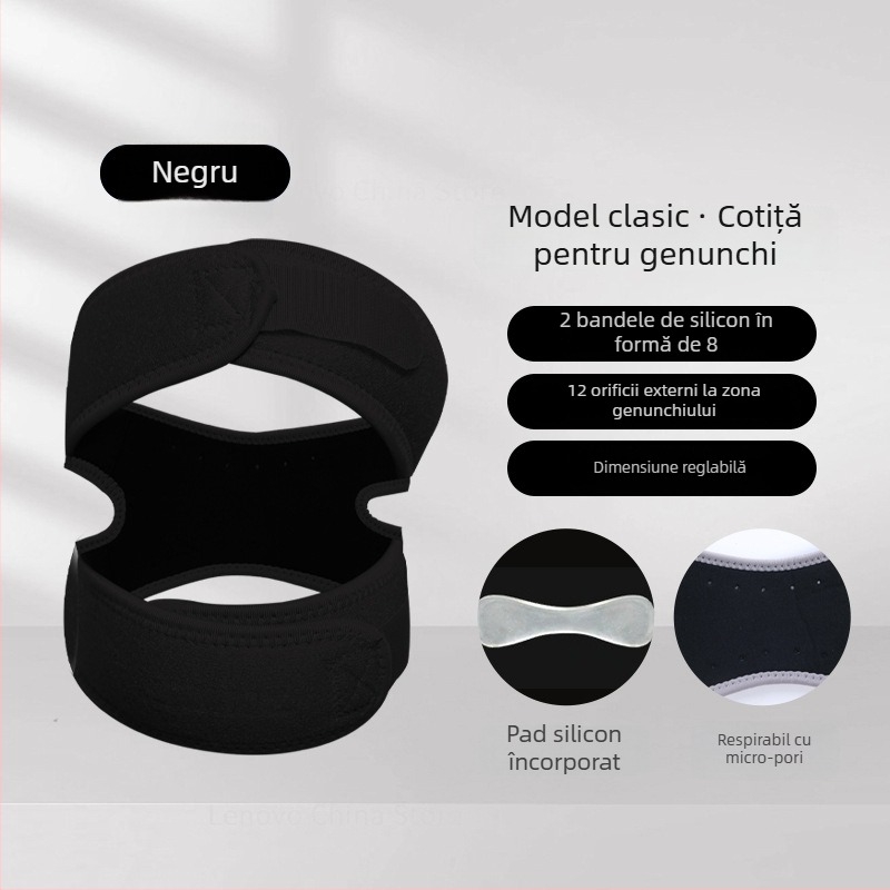 Genunchiere sportive cu curele din silicon pentru patelă, subțiri și respirante din neopren, pentru baschet