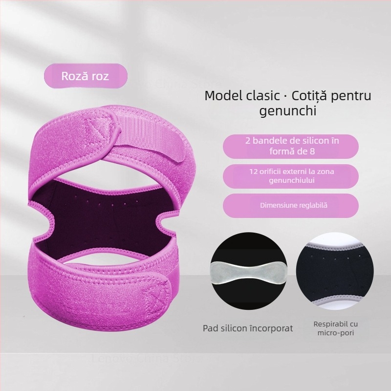 Genunchiere sportive cu curele din silicon pentru patelă, subțiri și respirante din neopren, pentru baschet