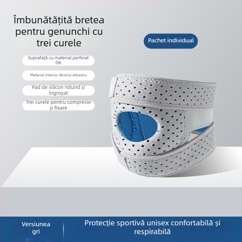 Genunchiere sportive cu curele din silicon pentru patelă, subțiri și respirante din neopren, pentru baschet