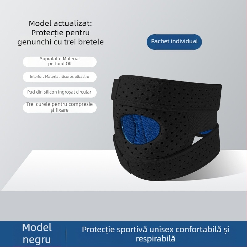 Genunchiere sportive cu curele din silicon pentru patelă, subțiri și respirante din neopren, pentru baschet
