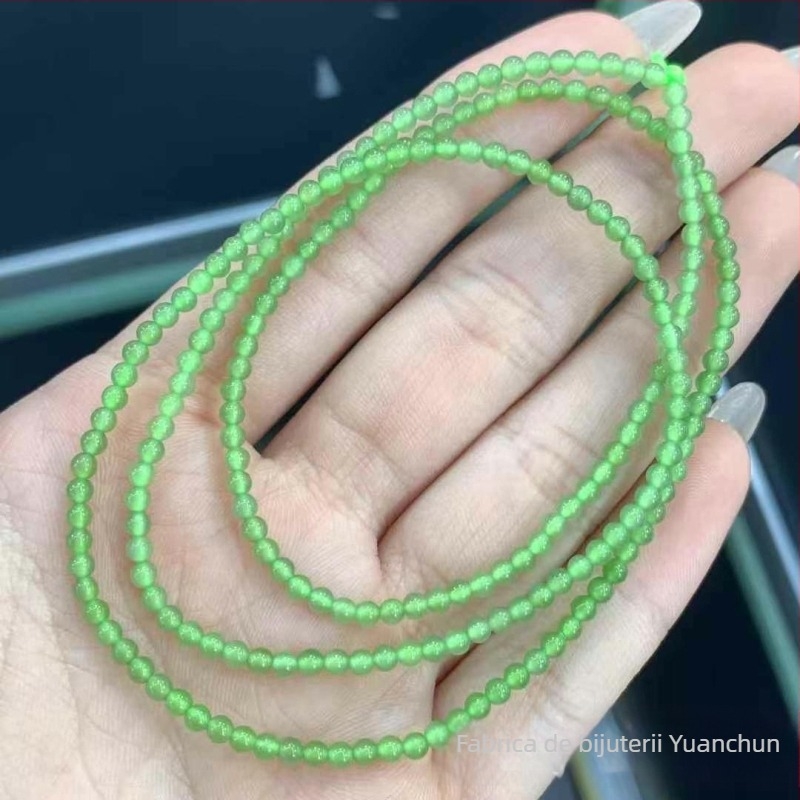 Bratara din jasper cu mărgele rotunde, luciu neted, piatră naturală, ambalare personalizabilă