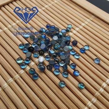 Safir natural rotund – claritate VS, bază plată, piatră semi-finisă