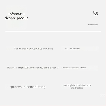 Cercei Moissanit din argint S925, montură cu patru gheare, design geometric