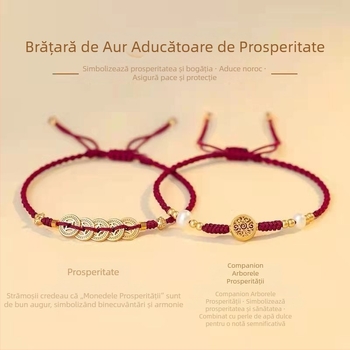 Brățară în stil chinezesc cu Pomul Bogăției din fir roșu, țesută pentru anul nașterii, accesoriu norocos pentru femei