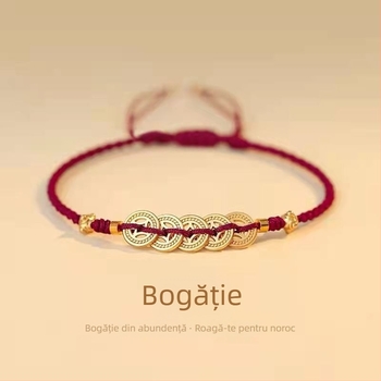 Brățară în stil chinezesc cu Pomul Bogăției din fir roșu, țesută pentru anul nașterii, accesoriu norocos pentru femei