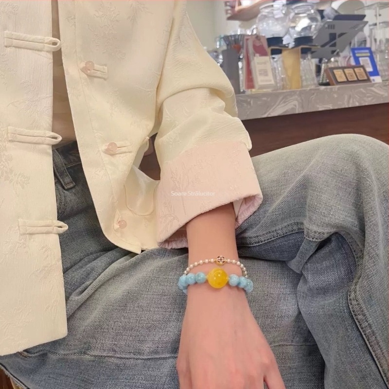 Brățară din piatră cu textură marină, lucrată manual, formă geometrică, unisex, design original