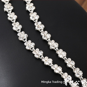 Set de bijuterii pentru mireasă: cercei și colier, stil coreean, metal, lanț bambus, piatră rhinestone