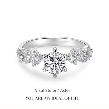 Inel din cupru cu design stelă, prelucrare cu diamant, marca Yili jewelry factory