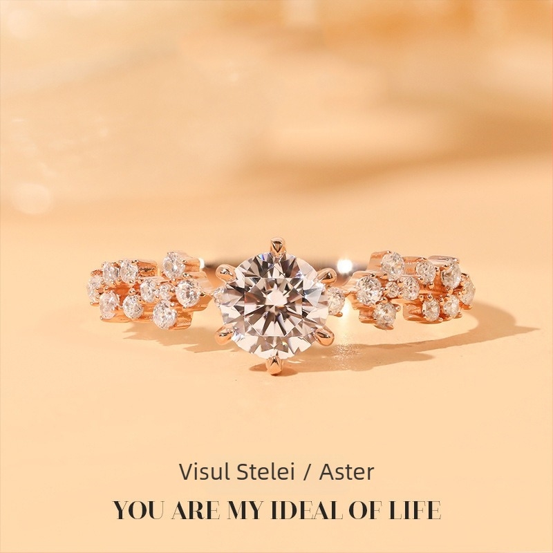 Inel din cupru cu design stelă, prelucrare cu diamant, marca Yili jewelry factory