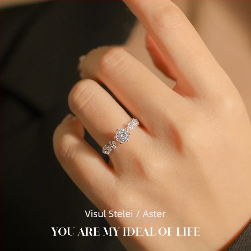Inel din cupru cu design stelă, prelucrare cu diamant, marca Yili jewelry factory
