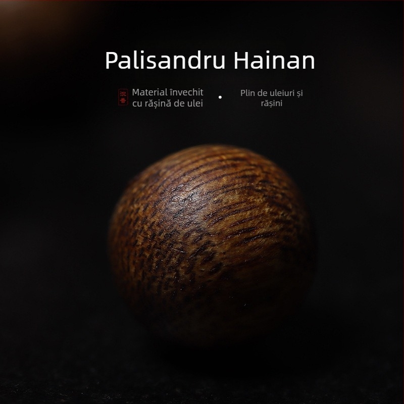 Set de mărgele din agarwood pentru realizarea brățărilor – 108 mărgele rotunde naturale, făcute manual și lustruite pentru bijuterii DIY